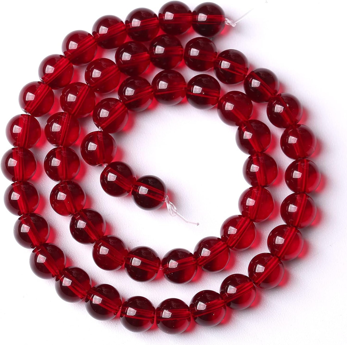 Smooth Garnet Red Glass Crystal Round Loose BeadsFor Jewelry Making DIY Bracelet Necklace Accessories 4mm 91pcs 15" Strand(Garnet Red Glass, 4mm)