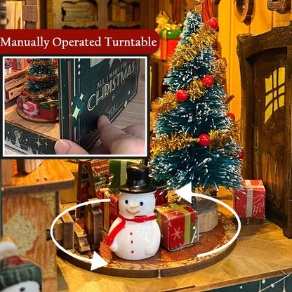 Miniature Book Nook Kit Christmas Book Nooks for Adults, Christmas Tiny House Book Nook Winter Christmas Kit, DIY 3D Puzzle Christmas House (Jingle Cabin)