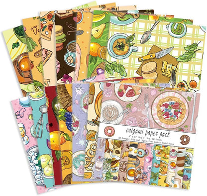 Origami Paper Kit 50 Sheets 70GSM 6 Inch Square Double Sided Color 50 Vivid Japanese Washi Chiyo Colors for Hand Crafts Origami Paper Arts Creativity.Dessert - Crafty Corner