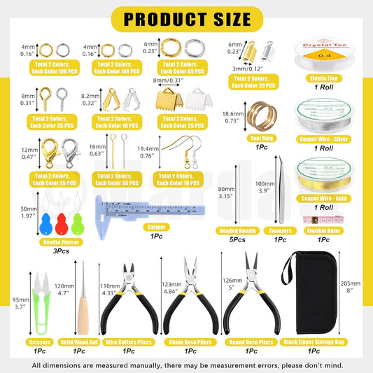 Mardatt 950Pcs Jewelry Making Supplies Kit - Includes Pliers, Wires, Jump Ring Opener, Tweezers, Awl & Accessories for Making & Repair - Crafty Corner