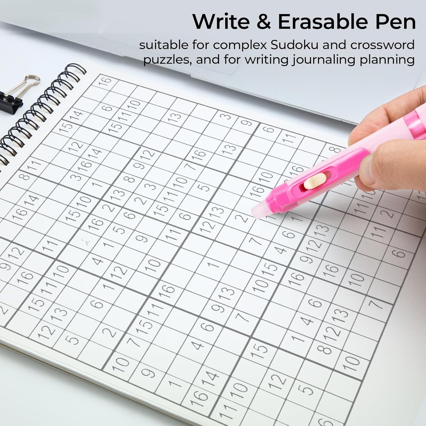M&G 3 PCS Retractable Erasable Gel Pens, 0.5mm Black Ink Gel Pen, Fine Point Erasable Pen Make Mistakes Disappear, Premium Comfort Grip Note Taking and Crossword Puzzles