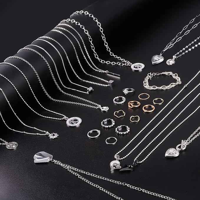 Ecofor Jewelry Making Super Bundle - 111.7 Feet 14K Gold & Stainless Steel Chains with 500+ Findings, 50 Pendants & Tools (17 Rolls)