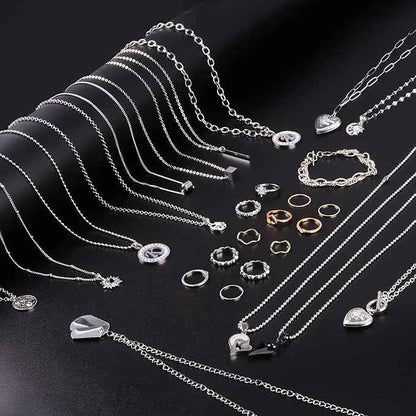 Ecofor Jewelry Making Super Bundle - 111.7 Feet 14K Gold & Stainless Steel Chains with 500+ Findings, 50 Pendants & Tools (17 Rolls)
