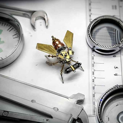 3D Metal Model Kits Puzzle for Adults, Steampunk Electric Mechanical, Assembly DIY Gift Craft Hobby for Men Christmas Decorations Insect Brass Puzzle (Fly)