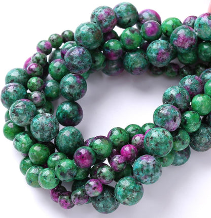 45pcs 8mm Natural Epidote Zoisite Stone Beads for Jewelry Making DIY Bracelet Necklace Accessories 15" Energy Healing Power Stone Beads