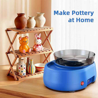 Pottery Wheel for Kids and Beginner - Upgraded Pottery Wheel with 6" Turntable with Two-Way Rotation, 2.2lb Clay, Art Supplies Sculpting Tools, Christmas Craft Gifts for Teens Kids Adults (Blue)