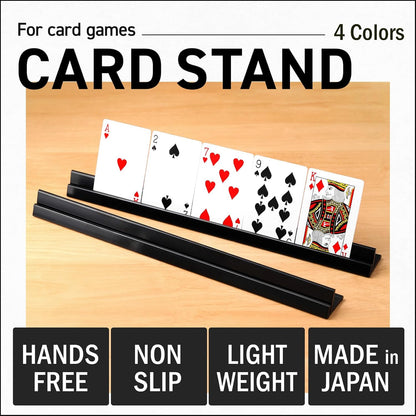 Lightweight Non-Slip Card Holder Stand – Set of 4, 13.4 Inches – Made in Japan for Card Games and TCG, Anti-Skid Base (4 Pack-Blue)