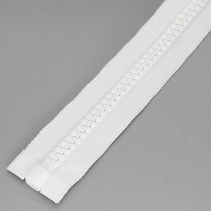 Leekayer #10 Heavy Duty Zippers Separating Large Plastic Zippers White Tape with Double Pull Tab Slider, for Sewing,Sleeping Bag, Boat, Canvas, Cover, Trampoline, Dog Bed,Tent (72" 1pcs)