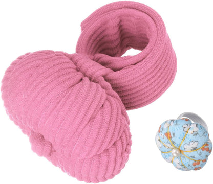 HARFINGTON Wrist Pin Cushions, Sewing Needle Pin Cushion Adjustable Strap with Elastic Strap Finger Ring Pincushions Fit All Wrist Sizes for Sewing Quilting Needlework DIY Crafts, Pink/Blue
