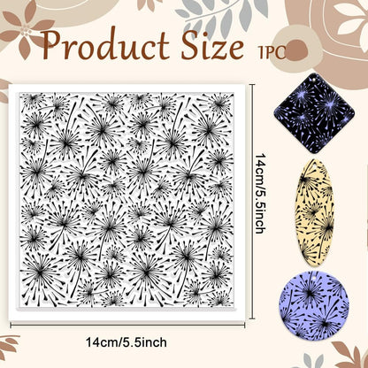 CHGCRAFT Dandelions Background Silicone Texture Stamp Polymer Clay Molds DIY Clay Texture Tools for Clay Pottery Earring Jewelry Making Stamp Engraving Machines, Dandelion, 5.5x5.5inch