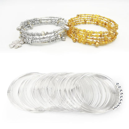 200 Loops Memory Steel Wire for Jewelry Making Supplies, 0.6mm Bangle Bracelet Wire Memory Beading Wire for Art Creation Necklace DIY Crafts Making (Silver) - Crafty Corner
