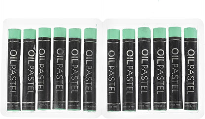 PATIKIL Dark Green Oil Pastels, 12Pcs Soft Oil Crayons Creamy Pastels Stick Art Supplies for Art Painting Drawing Blending Graffiti for Artists Beginners