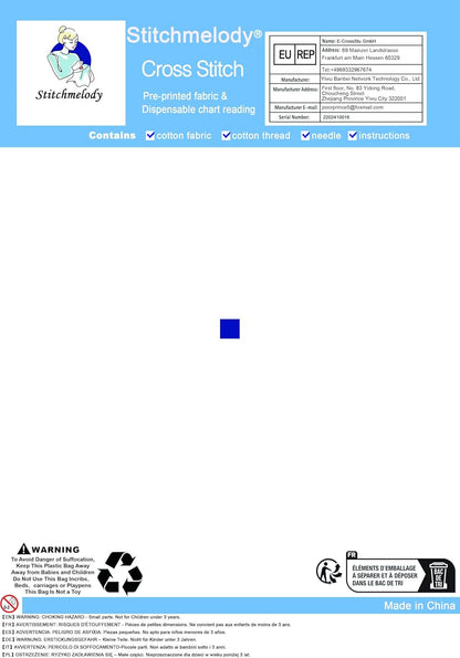 Stitchmelody Counted Cross Stitch Kits,14CT Unprinted Embroidery Set DMC Needlework- Wolves Couple 17.3''×20''