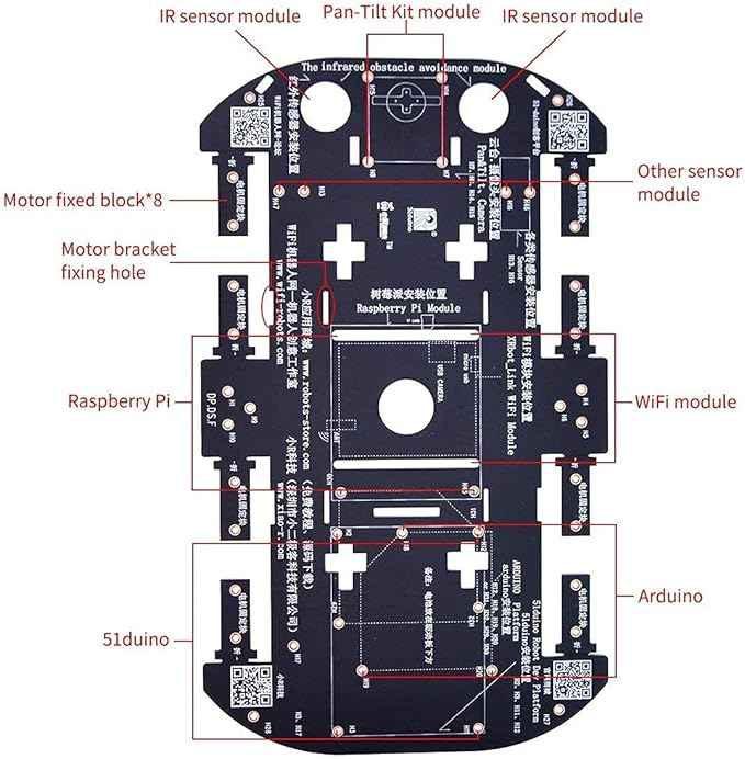 Robot Chassis 4WD Robot Car Smart Chassis Kit with 4 TT Motor for Arduino/Raspberry Pi/Jetson Nano, Smart Robotic Car Chassis DIY Learning Kit