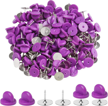 400pcs PVC Rubber Pin Backs Heliltd Butterfly Clutch Pins Tie Tacks Blank Pins for Uniform Badges Backing Holder Clasp Lapel Pin Enamel Pins(200 Sets)