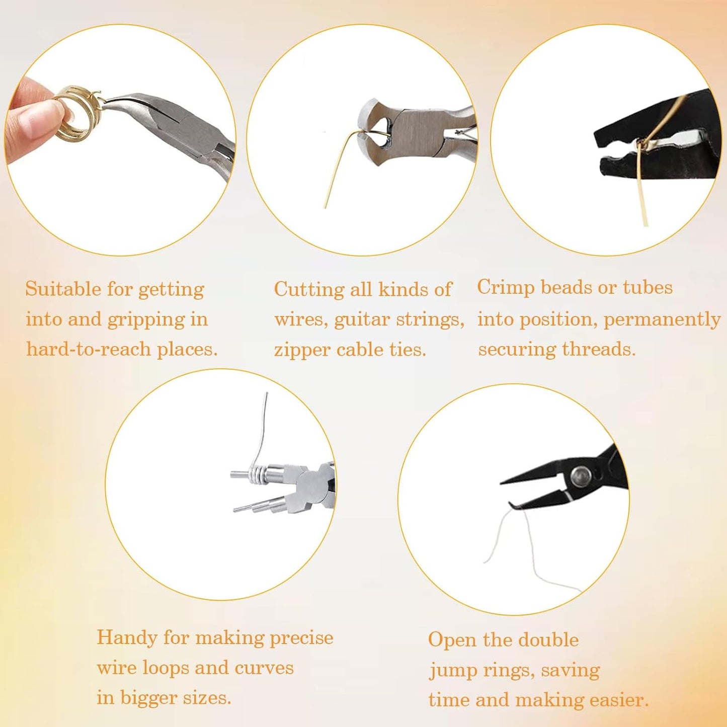 10 Pack Jewelry Pliers Set, Mini Pliers Set, Jewelry Making Include Flat, Jewelry Tools, Needle, Round, Bending Linesman, Applicable to Handicrafts, Earring Making, Repairing - Crafty Corner