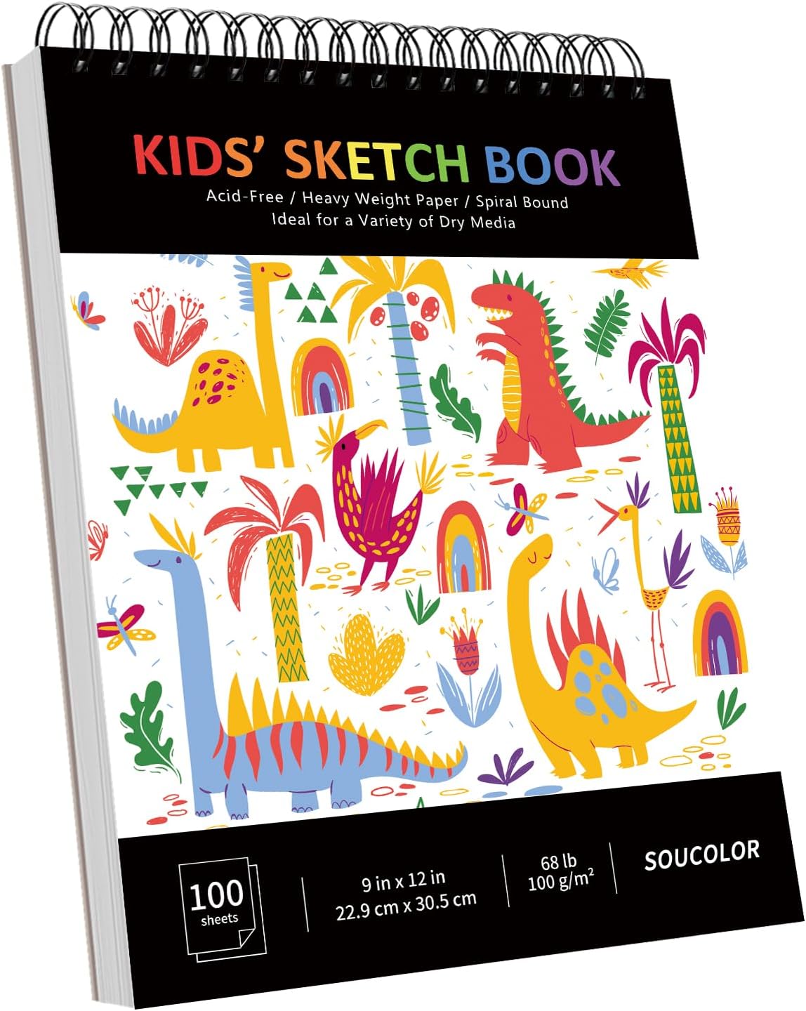 Soucolor 9" x 12" Kids Sketch Book, 100 Sheets Spiral Bound Art Sketchbook, Acid Free Artist Drawing Book Paper, Art Supplies for Adults, Craft Activities, Sketch Paper for Drawing Coloring Sketching - Crafty Corner