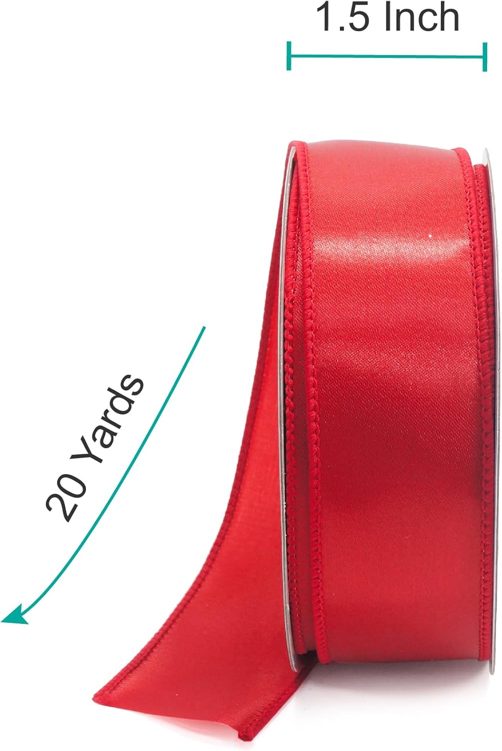 CT CRAFT LLC Satin Wired Ribbon 1.5 Inch x 20 Yards Red for Christmas Home Décor Gift Wrapping Tree Topper Bow Wreath DIY Crafts, - Crafty Corner