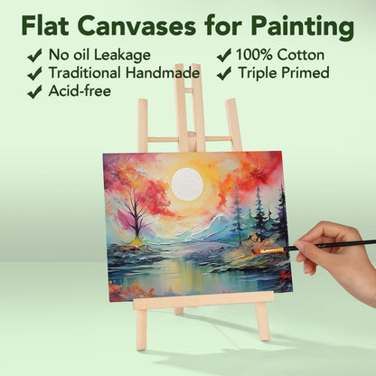 ESRICH 8x10 Canvas for Painting, 60 Pack Canvas Boards for Painting, Blank Canvases for Adult & Kids-Cotton Primed Painting Canvas Panels for Oil, Watercolor, Acrylic, Tempera.