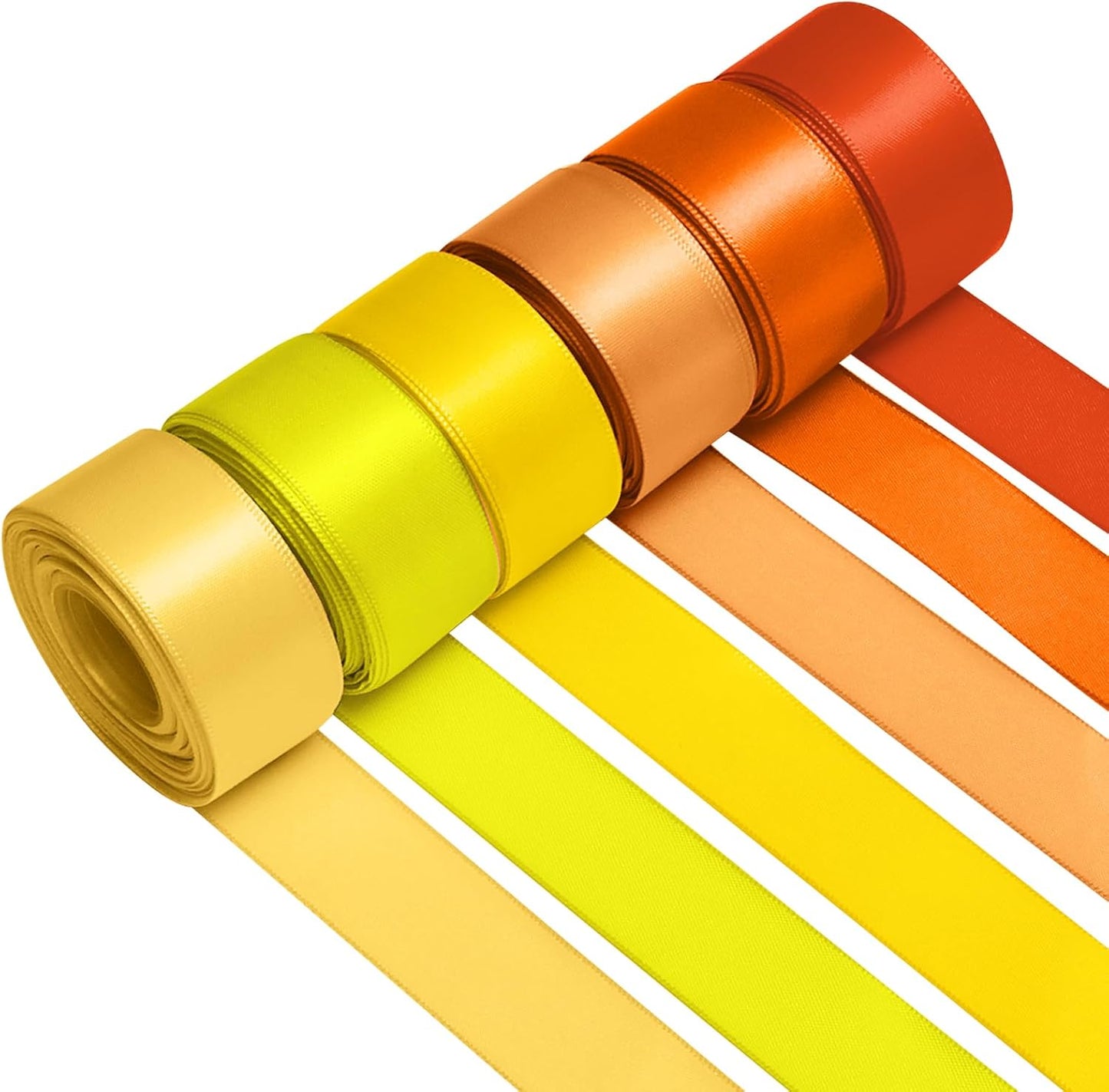 1 Inch Orange Satin Ribbons for Crafts, 6 Rolls Single-Faced Orange Assorted Ribbons for Gift Wrapping Flower Bouquet Wedding Invitations Bridal Shower Hair Bows Garland Party Decor - Crafty Corner
