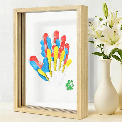 Omrhvi Family Handprint Kit, DIY Craft Keepsake, Hand Print Photo Frame, Family Gifts for New Mom, New Baby, New Parents, Grandparents, Mother's Day, Father's Day, Adoption Day, Anniversary