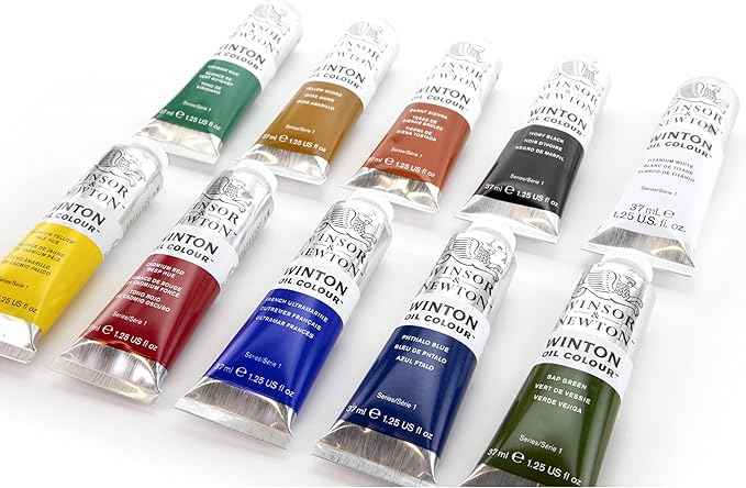 Winsor & Newton Winton Oil Paint, Starter Set of 10 x 37ml Tubes