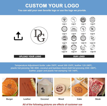 Custom Electric Branding Iron for Wood, Adjustable Temperature Wood Branding irons Personalized Wood Burning Letter Stamp for Leather Woodworking Tool, Handcraft & Wedding Gifts(1Inch) - Crafty Corner