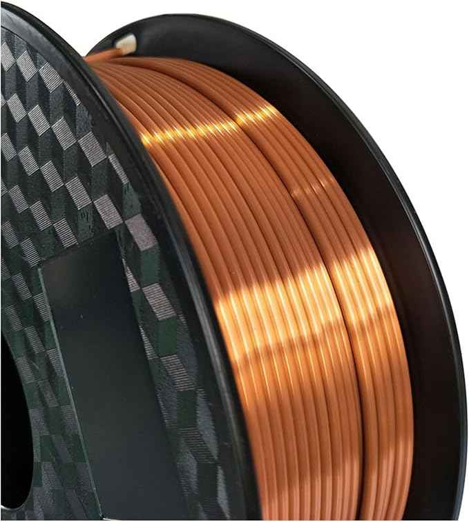 Silk PLA Copper 3D Printer Filament 1.75mm 1Kg, Shiny Metallic-Like Silky Shine, Compatible for 3D Pens & FDM Printers