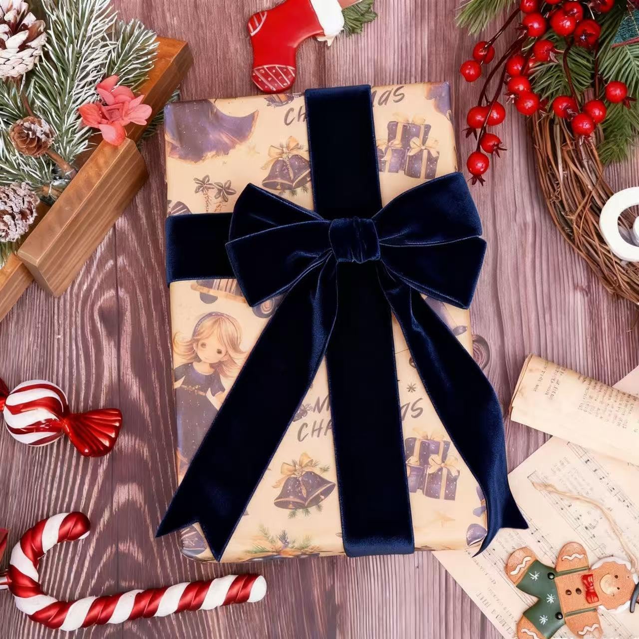 Velvet Ribbon, 1 1/2-Inch by 25-Yard Spool (Navy) - Crafty Corner