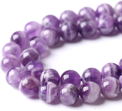 Natural Purple Dream Lace Amethysts Beads Crystal Round Loose Beads for Jewelry Making 6mm 60PCS 1 Strand 15" (Purple Dream Lace Amethysts, 6mm)