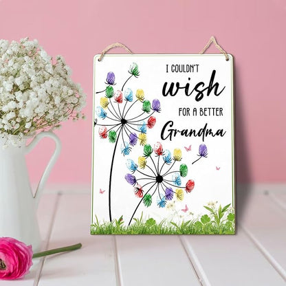 Dandelion DIY Custom Mothers Day Gift For Grandma Fingerprint Sign, Finger Prints Grandma Craft for Baby, First Mothers Day For Grandma, Memory Keepsake Kids Activity PreK Preschool (Wish Grandma) -26