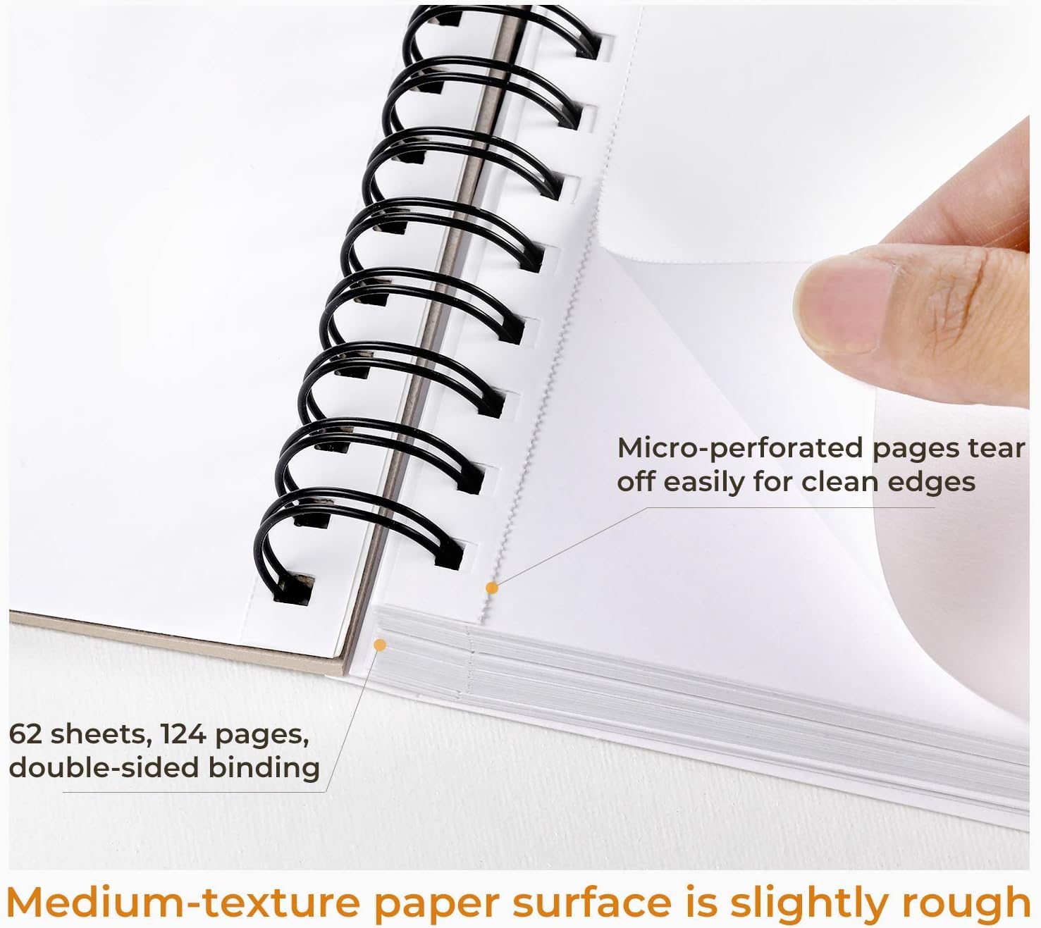Ohuhu Mix Media Pad, 10"x7.6" Mixed Media Art Sketchbook, 120 lb/200 gsm Heavyweight Papers, 62 Sheets/124 Pages, Spiral Bound Mixed Media Paper Pad for Acrylic, Painting Christmas Gift - Crafty Corner