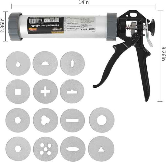 Griiyakii Clay extruder Tool,Clay Gun Tools are allocated 14 Different Plates for Sculpting and Crafting with The Hand held Clay Extrusion Gun