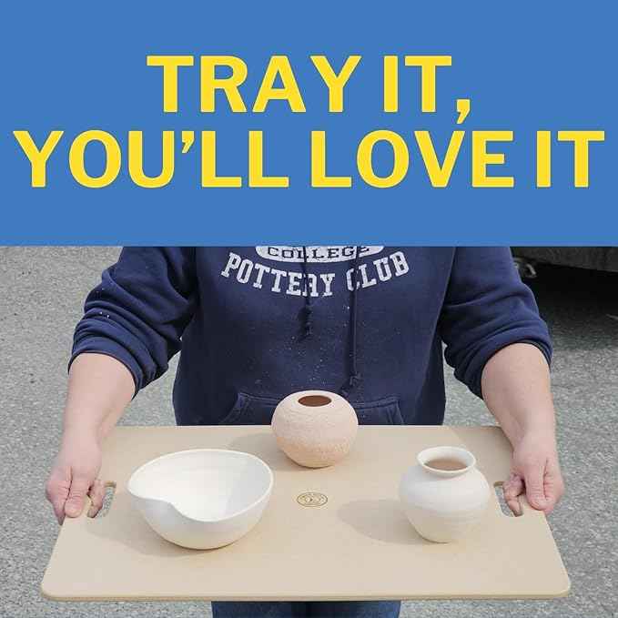 Penguin Pottery - Portable Clay Wedging Board with Two Built-in Handles - 18 in x 24 in - Wedging Board for Clay - Clay Board for Clay Crafts Arts Ceramics Pottery Tools