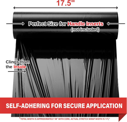 Simply Cool Black Stretch Wrap Industrial Strength Extra Thick 17.5" 1100 SqFt 80 Gauge (20 Micron) Shrink Wrap Roll for Moving Supplies, Furniture, Pallets, Plastic Wrap for Packing, Stretch Film