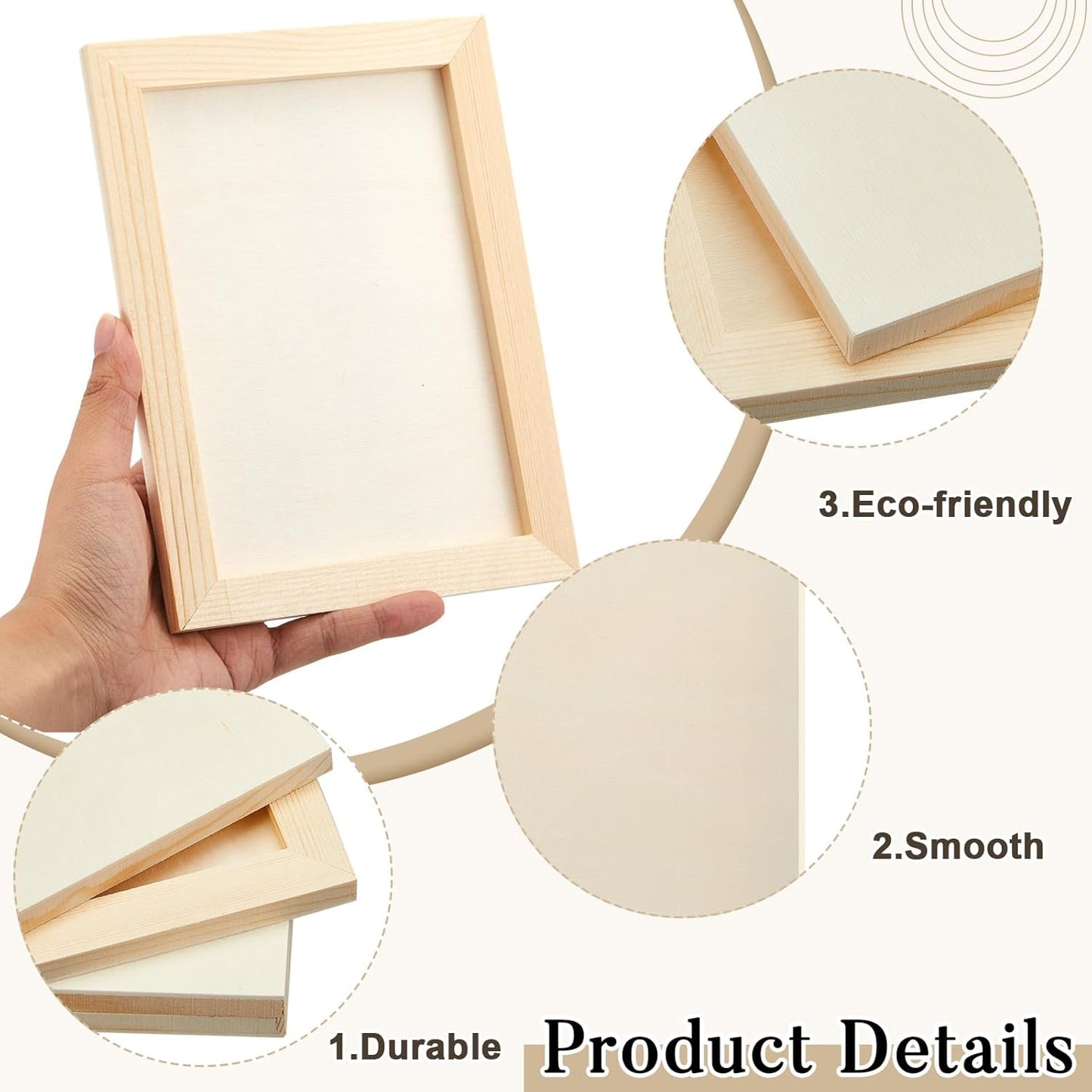 Kathfly 12 Pcs 5 x 7'' Wood Panel Boards, Unfinished Wood Canvas Panels for Painting Crafts DIY Drawing Pouring Art Projects