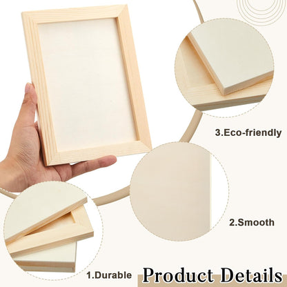 Kathfly 12 Pcs 5 x 7'' Wood Panel Boards, Unfinished Wood Canvas Panels for Painting Crafts DIY Drawing Pouring Art Projects