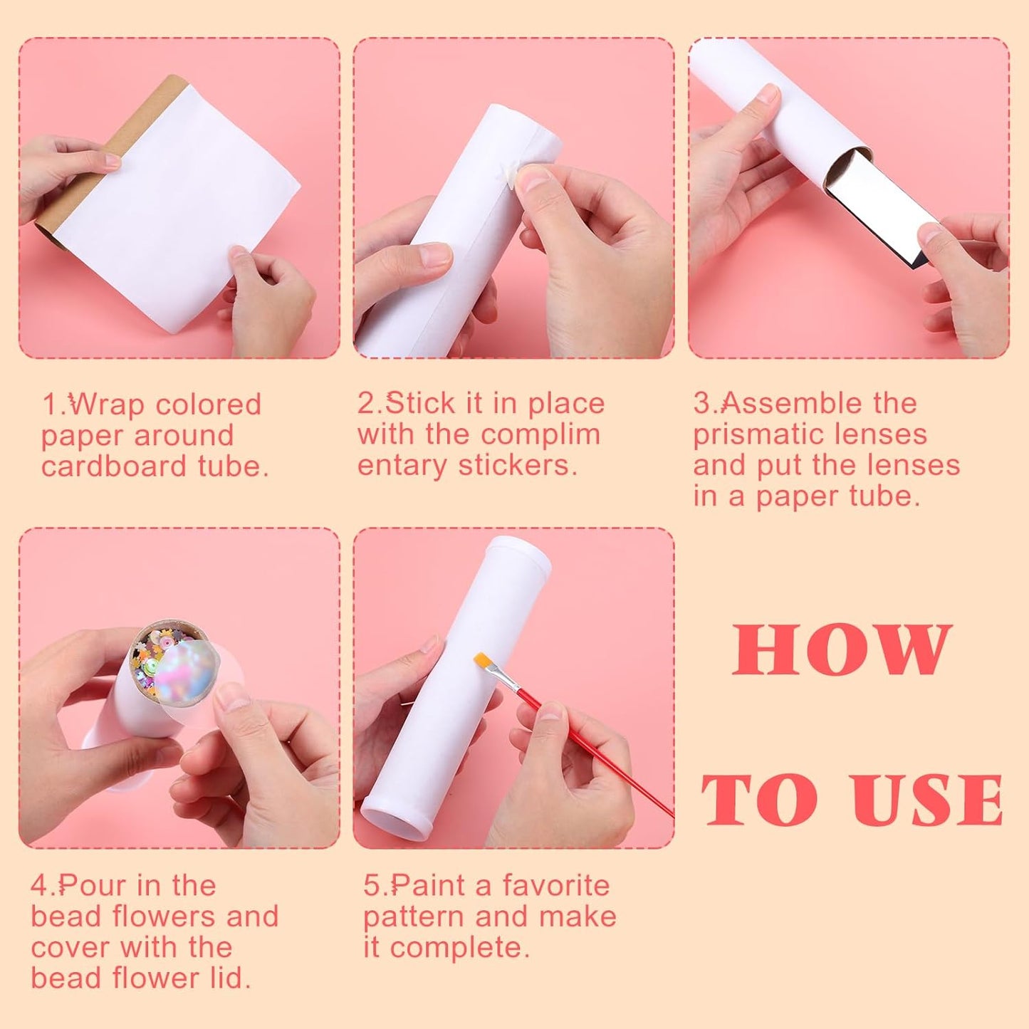 BESTonZON Blank DIY Kaleidoscope Kit, 15 PCS Variety Kaleidoscope Tool, DIY Kit Preschool, Classic s Making Material for Making Teaching