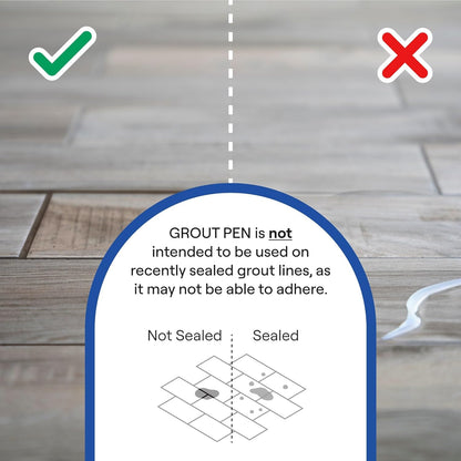 Grout Pen Tile Paint Marker: Waterproof Grout Paint, Tile Grout Colorant and Sealer Pen - Narrow 5mm, 2 Pack with Extra Tips (7mL) - Winter Grey