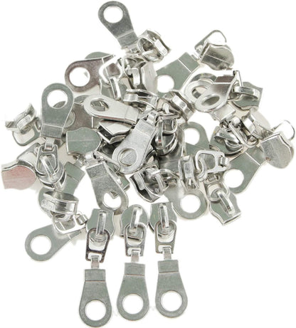 Leekayer #5 Silver Metallic Nylon Coil Zippers by The Yard Bulk 10 Yards Black Tape with 25pcs Silver Sliders for DIY Sewing Tailor Craft Bag(Black)