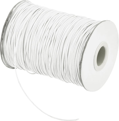 MECCANIXITY Waxed Cord 0.8mm Waxed Polyester Cord 175 Yard Wax String for Bracelet Making,Necklaces, Beading,Jewelry Making and DIY Crafts(White)