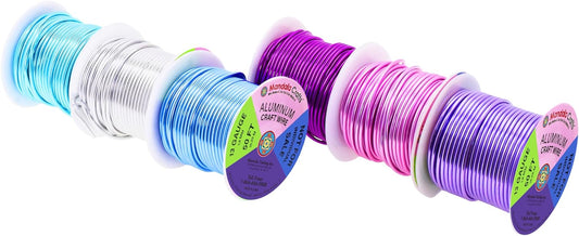 Mandala Crafts 13 Gauge Anodized Aluminum Craft Wire for Jewelry Making - 300 FT Colored Flexible Silver Lavender Purple Pink Ice Blue Turquoise Wire - Bendable for Bonsai Armature Crafting Sculpting - Crafty Corner