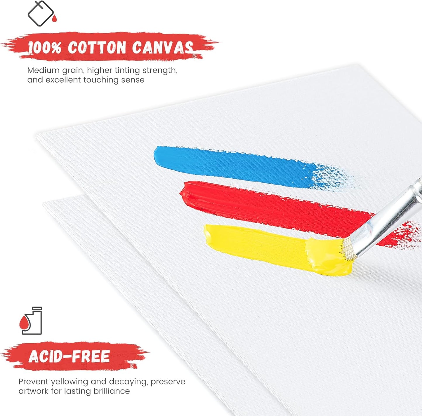 Simetufy 12 Pack 9 x 12 inch Canvas Boards for Painting Canvas Panels- Gesso Primed Acid-Free 100% Cotton for Acrylics Oil Watercolor Tempera Paints