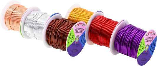 Mandala Crafts 13 Gauge Anodized Aluminum Craft Wire for Jewelry Making - 300 FT Colored Flexible Silver Copper Purple Gold Brown Red Wire - Bendable for Bonsai Armature Crafting Sculpting - Crafty Corner