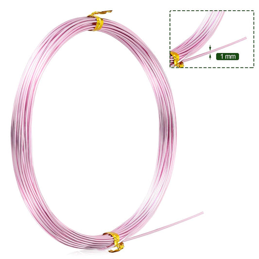TecUnite Aluminum Craft Wire for Sculpting Armature Bendable Craft Wire for DIY Jewelry Making(Light Pink, 10 M X 1 mm, 1 Roll)