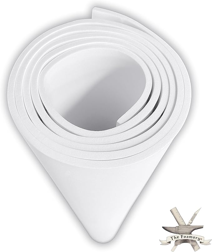 Shape Retention EVA Cosplay Foam - 5mm Thick (White) X-Large 35”x59” High Density EVA Craft Foam Sheets - Premium 85 kg/m3 Heat Shape Material for DIY, Comic, Con or Halloween Costumes - The Foamory