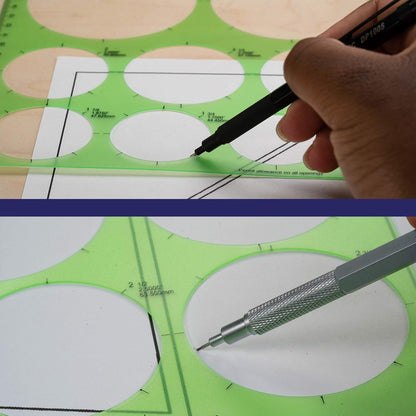 Pacific Arc Template: Large Circle Master, 11 Circles, 1.5" to 3.5" 8.5" x 11"