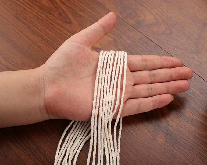 GOHOHOF Macrame Cord 2mm x 382yards Natural Macrame Cotton Rope Colored Macrame Rope Soft Cotton Cord Macrame Supplies Craft Rope Macrame Yarn for Plant Hanger Wall Hanger Dreamcatcher(Beige)