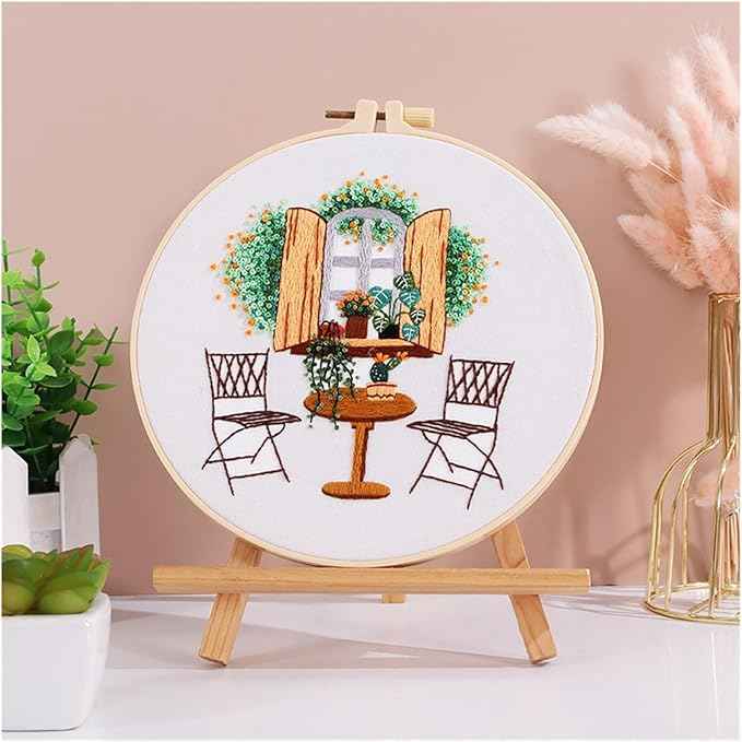 Act Iron Embroidery Starter Kit Leisure Life Series Starter for Adult Stamped Pattern with Instructions Crafts for Adults(C11)