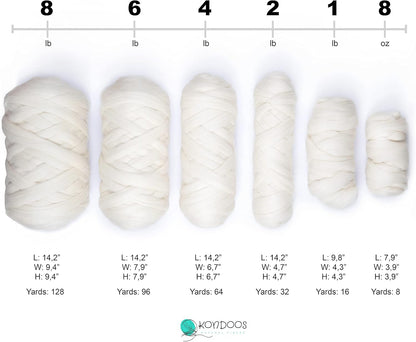 Natural Wool Bulk roving, 1 lb. Best Wool for Spinning, arm Knitting, Felting, Chunky Blankets and Tapestry. Natural Colors, un-Dyed. (Zebra(Ecru/Mocha), 1 lb)